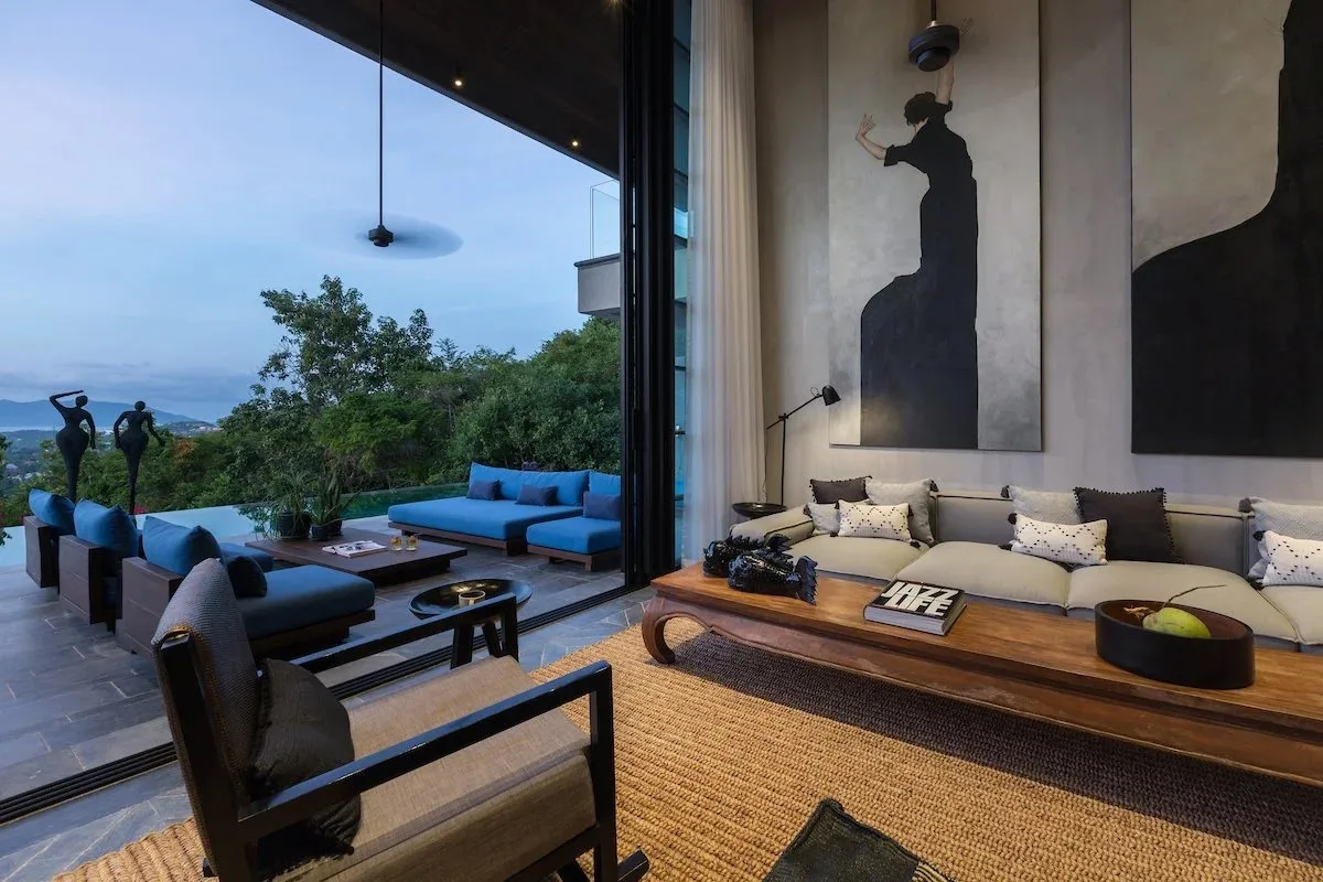 The lounge at dusk