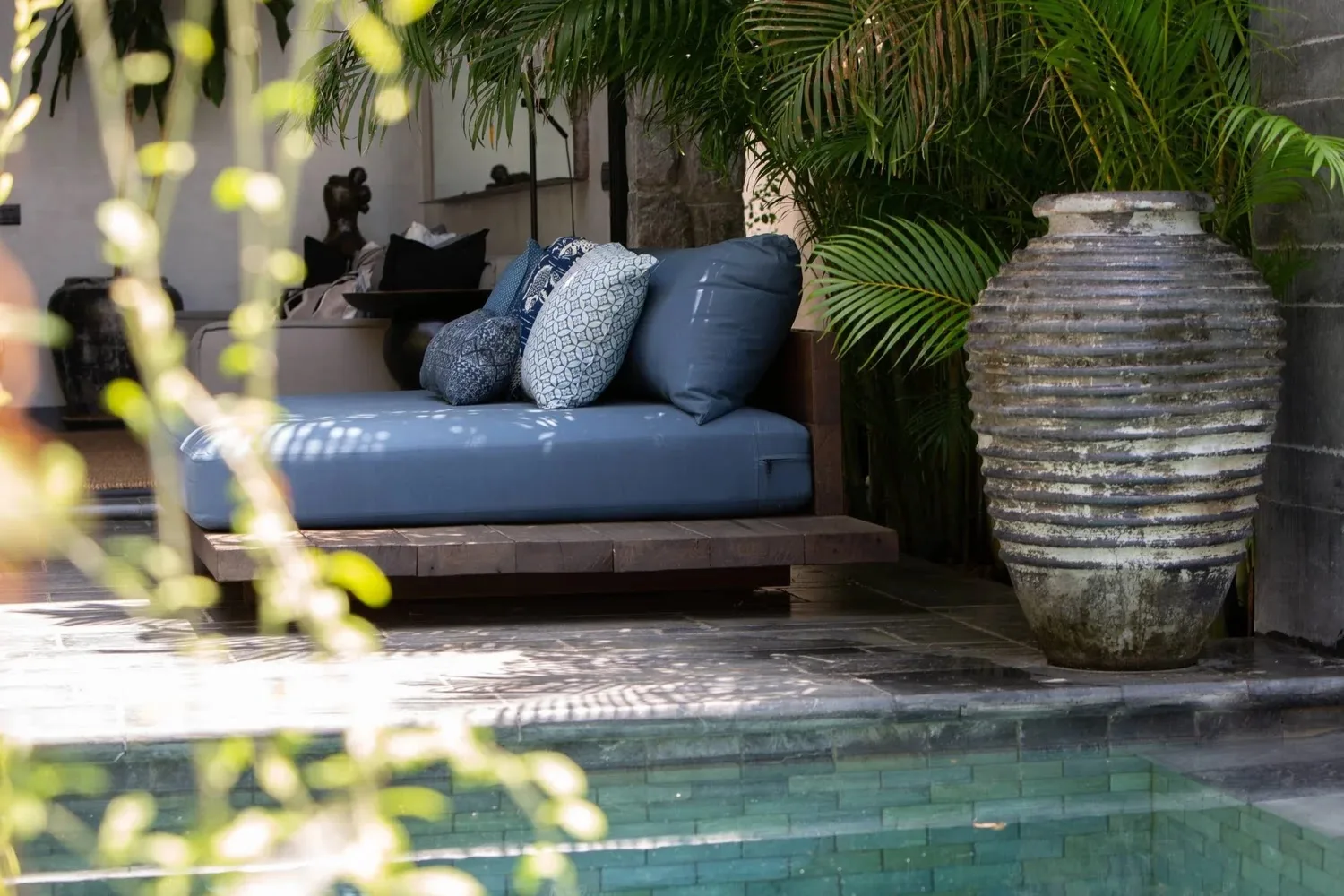 Poolside daybed in the garden