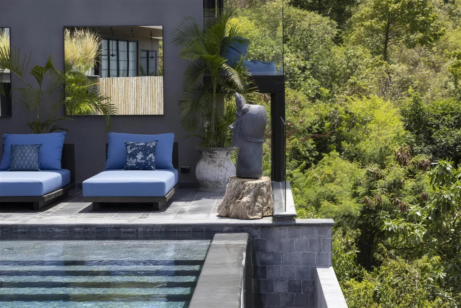 Infinity pool over the jungle valley